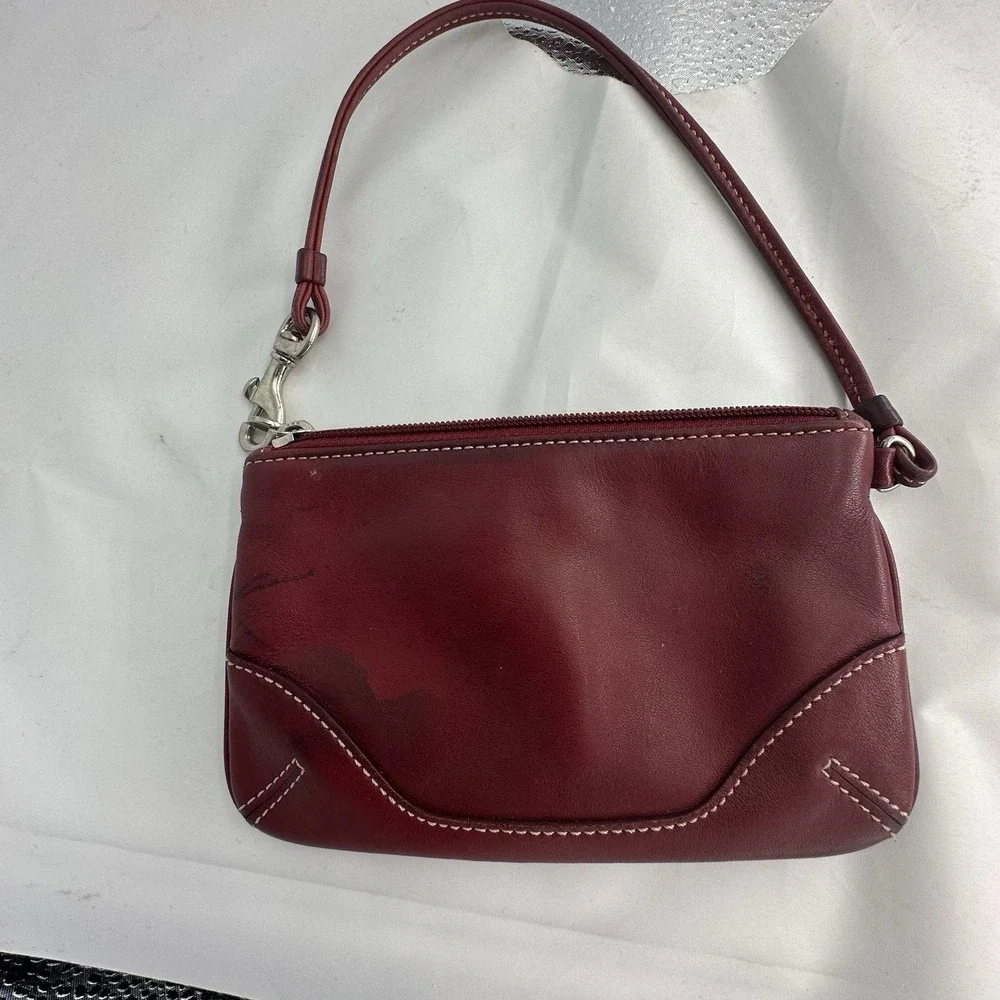 Coach Red Leather Soho Wristlet Mini Bag